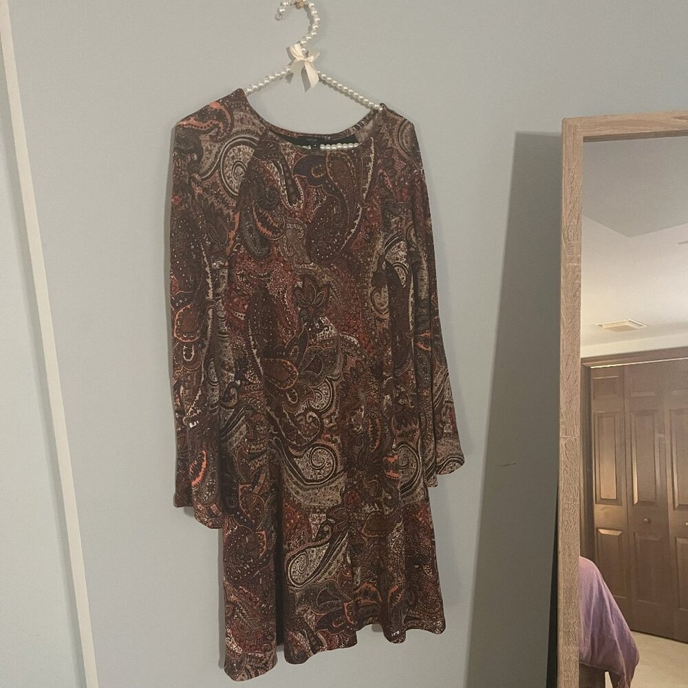 Burgundy Paisley Dress